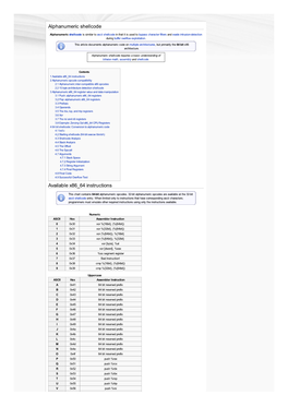 Alphanumeric Shellcode