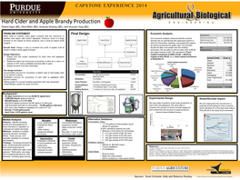 Hard Cider and Apple Brandy Production Robert Agee (BE), Nick Miller (BE), Amanda Shanley (BE), and Xiuyuan Yang (BE)