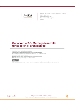 Cabo Verde 2.0. Marca Y Desarrollo Turístico En El Archipiélago