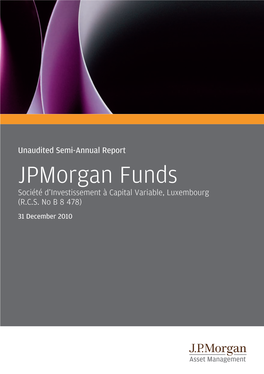 Jpmorgan Funds Société D’Investissement À Capital Variable, Luxembourg (R.C.S