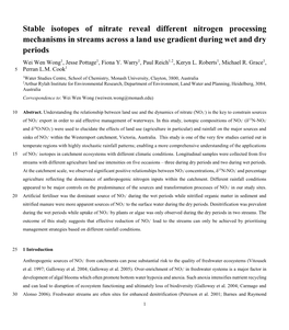 Stable Isotopes of Nitrate Reveal Different Nitrogen