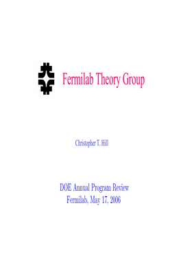Fermilab Theory Group