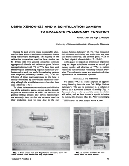 Using Xenon-133 and a Scintillation Camera to Evaluate Pulmonary Function