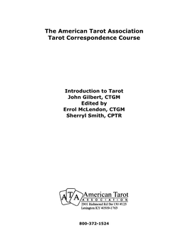 The American Tarot Association Tarot Correspondence Course