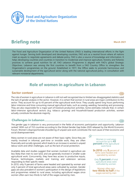 Role of Women in Agriculture in Lebanon