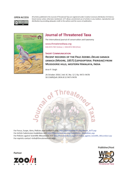 Journalofthreatenedtaxa