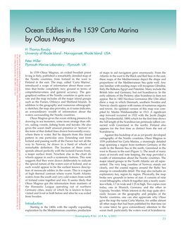 Ocean Eddies in the 1539 Carta Marina by Olaus Magnus