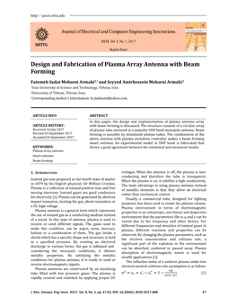 Design and Fabrication of Plasma Array Antenna with Beam Forming