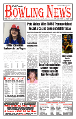 Pete Weber Wins PBA50 Treasure Island Resort & Casino Open on 51St Birthday