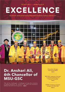 Dr. Anshari Ali, 6Th Chancellor of MSU-GSC
