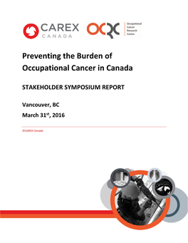 Preventing the Burden of Occupational Cancer in Canada
