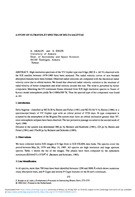 A Study of Ultraviolet Spectra of Delta Sagittae A