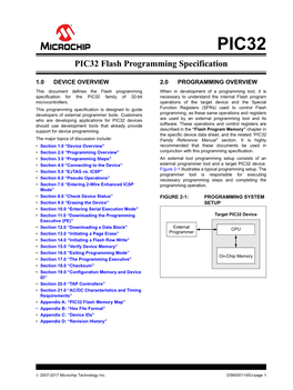 PIC32 Flash Programming Specification