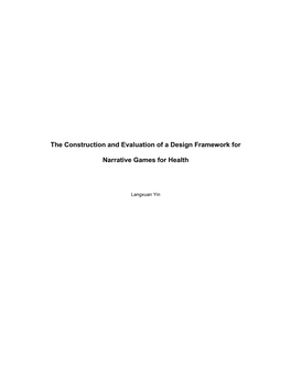 The Construction and Evaluation of a Design Framework for Narrative