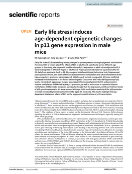 Early Life Stress Induces Age-Dependent Epigenetic Changes