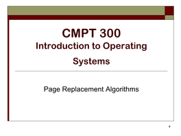 Page Replacement Algorithms