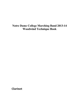 Notre Dame College Marching Band 2013-14 Woodwind Technique Book