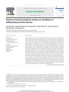 Review of Natural Products Actions on Cytokines in Inflammatory Bowel Disease