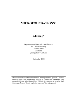 Microfoundations?