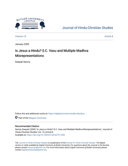 Is Jesus a Hindu? S.C