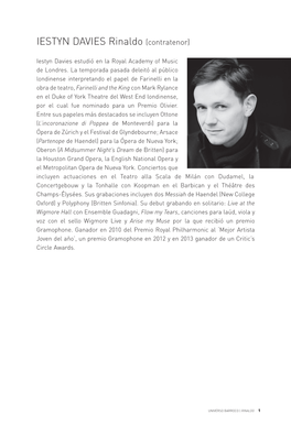 IESTYN DAVIES Rinaldo (Contratenor)