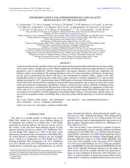 Str ¨Omgren Survey for Asteroseismology and Galactic