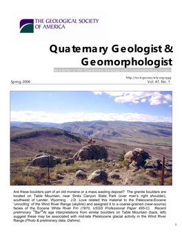 Quaternary Geology & Geomorphology Division Officers