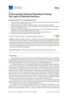 Understanding Statistical Hypothesis Testing: the Logic of Statistical Inference