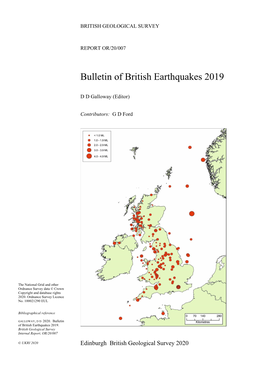 2019 Earthquake Bulletin