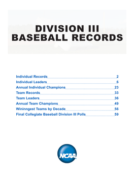 Division Iii Baseball Records