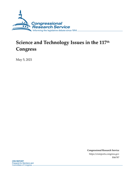 Science and Technology Issues in the 117Th Congress