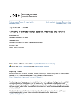 Similarity of Climate Change Data for Antarctica and Nevada