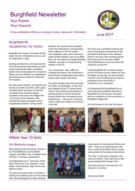 Burghfield Newsletter Your Parish Your Council