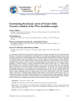 Constraining the Jurassic Extent of Greater India: Tectonic Evolution of the West Australian Margin