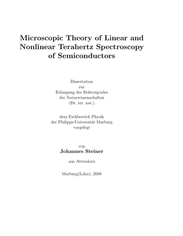 Microscopic Theory of Linear and Nonlinear Terahertz Spectroscopy of Semiconductors