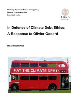 In Defense of Climate Debt Ethics: a Response to Olivier Godard