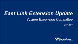 East Link Extension Update System Expansion Committee