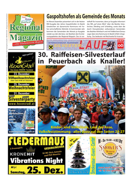 30. Raiffeisen-Silvesterlauf in Peuerbach Als Knaller!