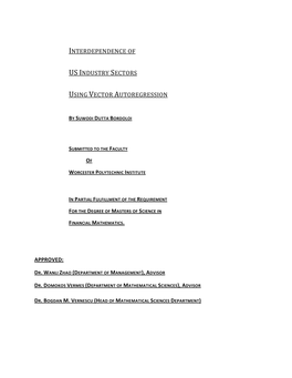 Interdependence of Us Industry Sectors Using Vector Autoregression