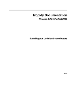 Mopidy Documentation Release 3.2.0-17-G2cc7d953