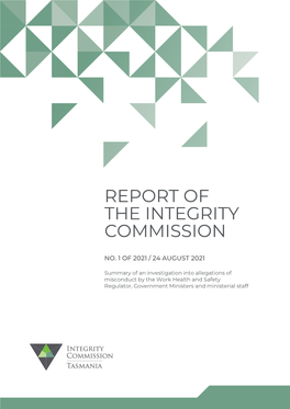 Report of the Integrity Commission