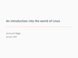 An Introduction Into the World of Linux