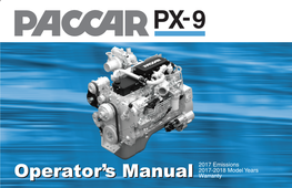 PX Operator Manual PACCAR PX-9 Engine