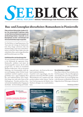 Bau- Und Zonenplan Überarbeitet: Romanshorn in Pionierrolle