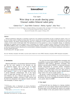 Wrist Drop in an Arcade Dancing Game: Unusual Sudden Bilateral Radial Palsy