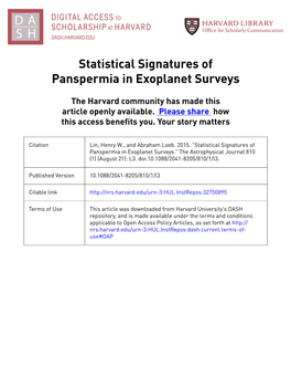 Statistical Signatures of Panspermia in Exoplanet Surveys