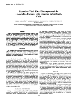 Rotavirus Viral RNA Electrophoresis in Hospitalized Infants with Diarrhea in Santiago, Chile