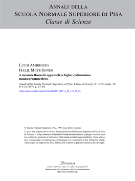 A Measure Theoretic Approach to Higher Codimension Mean