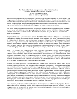 Effects of Soil Health Management on Soil and Water Relations Paul Salon, Plant Materials Specialist, USDA-NRCS Big Flats Plant Materials Center 3266, Rt