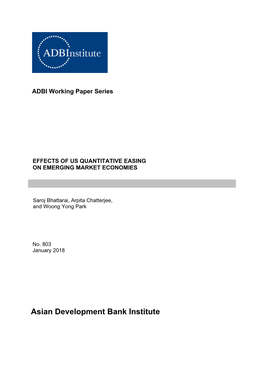 Effects of Us Quantitative Easing on Emerging Market Economies